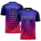 Maillot de football personnalisé par sublimation Royal Navy-Rose vif