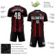 Maillot de football personnalisé à sublimation noir, blanc et rose vif Maillot de football personnalisé à sublimation noir, blanc et rose vif