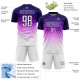 Maillot de football personnalisé à motif hexagonal dégradé violet foncé et blanc par sublimation Maillot de football personnalisé à motif hexagonal dégradé violet foncé et blanc par sublimation