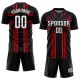 Maillot de football personnalisé à sublimation noir, blanc et rose vif Maillot de football personnalisé à sublimation noir, blanc et rose vif
