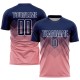 Maillot de football personnalisé à sublimation rose bleu marine et blanc de taille moyenne Maillot de football personnalisé à sublimation rose bleu marine et blanc de taille moyenne