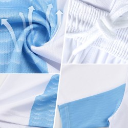 Maillot de football personnalisé à rayures ethniques bleu clair et blanc par sublimation