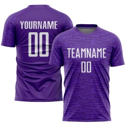 Maillot de football personnalisé à sublimation violet et blanc