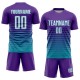 Maillot de football personnalisé à rayures violettes, blanches et bleu sarcelle, à sublimation tendance Maillot de football personnalisé à rayures violettes, blanches et bleu sarcelle, à sublimation tendance